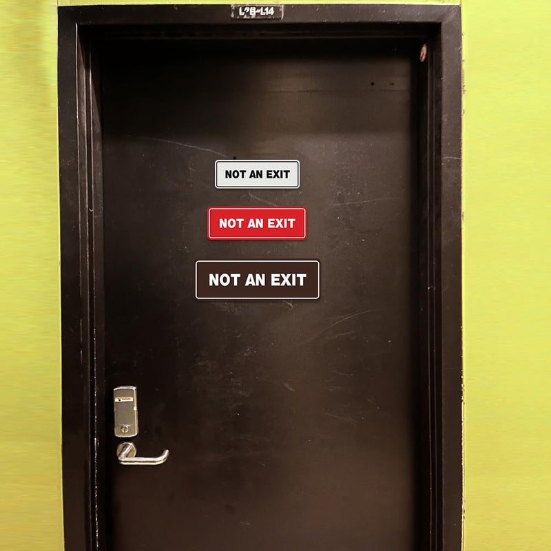 All Quality Standard Not an Exit Wall or Door Sign - Durable Material | Double-Sided Foam Tape | Black/Gold - Small (1 Pack) - Image 3